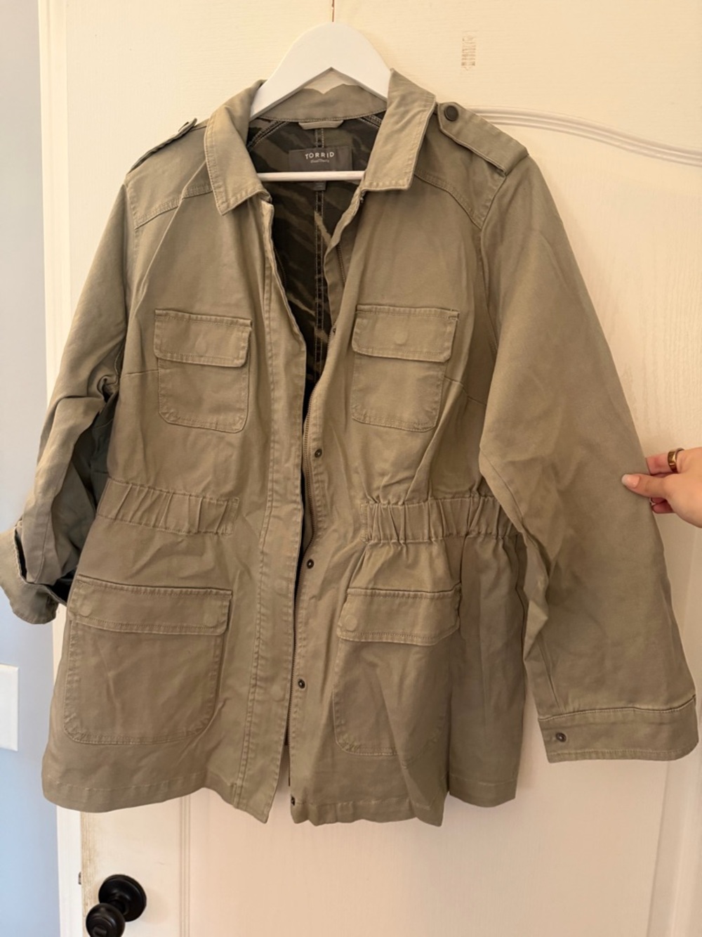 Torrid Military-Style Jacket in Olive
